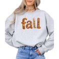 thumbnail image 1 of Trendy Faux Embroidery Fall Sweatshirt for Women, Youth and Kids Flower Sweater Gray Sweatshirt Adult Large, 1 of 4