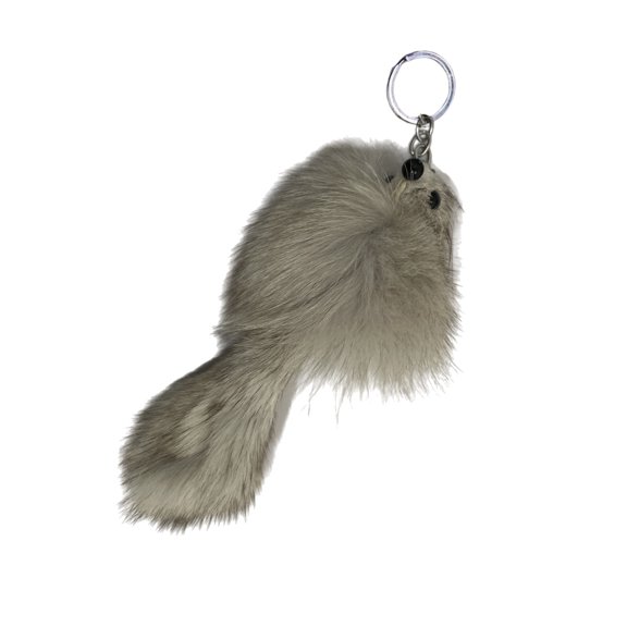Trendy Faux Foxes Keychain Pendant Accessory Enhances Your Purse Or BackpackFur--Foxes Keychain Portable Plush Keychain Charm For A Fun And Unique Look