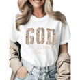 thumbnail image 1 of Trendy Floral God Is Good Christian Graphic Tees Womans T-shirt Black White S-5XL Tops, 1 of 4