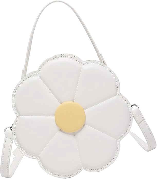Trendy Flower Shaped PU Leather Crossbody Bag with Adjustable Strap Shoulder Purse Satchel for Women and Girls   P