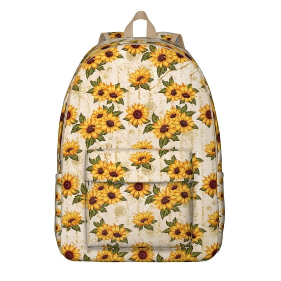 Trendy Flowers Print Backpack Gift Roomy School College Bookbag with Laptop Sleeve Sturdy Everyday Backpack for Students Professionals