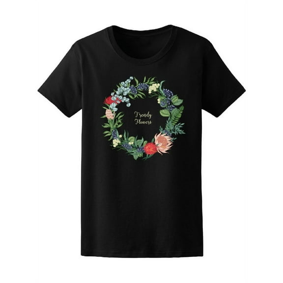 Trendy Flowers Wreath Tee Women's -Image by Shutterstock
