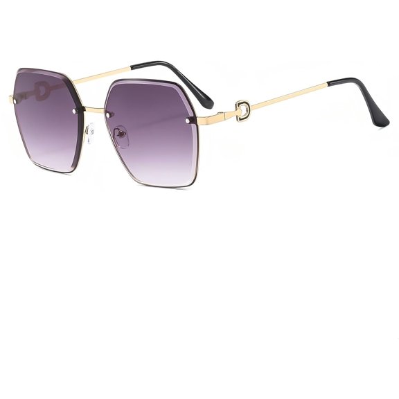 Trendy Frameless Square Sunglasses UV400 Protection -  Eye Gradient Lens Lightweight (28g) for Women, Fashion Retro  Sun Glasses for Driving Travel Beach Party