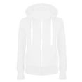thumbnail image 1 of Trendy Full-zip Up Hoodie Sweatshirt Women Long Sleeve Drawstring Hooded Fleece Lined Zipper Jacket with Pockets (X-Large, White), 1 of 3