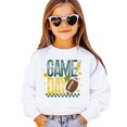 thumbnail image 1 of Trendy Game Day Sweatshirt for Women, Teens, and Kids Green & Yellow Girly Football Sweater White Sweatshirt Youth Small, 1 of 5