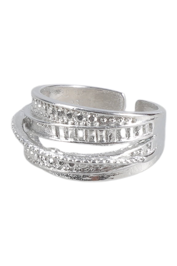 Trendy Geometric Cubic Zirconia Rings Stackable Anniversary Jewelry Stylish Adjustable Multi Layer Wedding