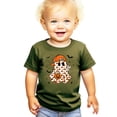 thumbnail image 1 of Trendy Ghost Peace Sign Shirt for Youth and Toddler Boys Fall Halloween T-Shirt Military Green Shirt Youth Large, 1 of 5