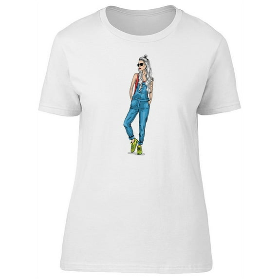 Trendy Girl With White Hair Tee Women's -Image by Shutterstock