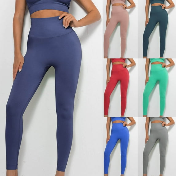 Trendy Girls Athletic Active Slim Fit Stretch Yoga Long Pants Olyvenn Fashion Women Comfortable Casual Color Block Tight Fitting High Waist Lifting Buttocks Yoga Full Length Pants Blue 4