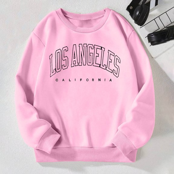 Trendy Girls Hoodies Stylish Crewneck Sweatshirts Cozy Pullover Long Sleeve Lightweight Tops for Casual Wear