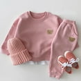 thumbnail image 1 of Trendy Girls Outfits Set for Toddlers - Cartoon Bear Hoodie and Jogger Sweatpants Two Piece Ensemble for Kids, 1 of 3