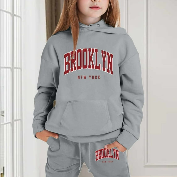 Trendy Girls Outfits and Sets for Kids - Long Sleeve Hoodie and Pants Combo - Stylish Sweat Suit for Casual Wear and