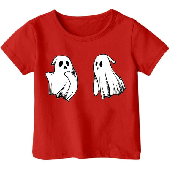 Trendy Girls Tops for Everyday Wear Adorable Kids Halloween Printed T-Shirt Short Sleeve Tee for Young Girls Ideal for Spring and Summer
