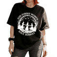 thumbnail image 1 of Trendy God Forbid Women Have Hobbies Witch Coven Graphic Tees T-shirt Gothic Short Sleeve Round Neck Black S-5XL, 1 of 5