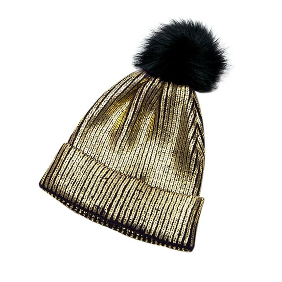 Trendy Gold Foil Embellished Slouchy Headpiece For Adults Youth Soft Breathable Ribbed Texture