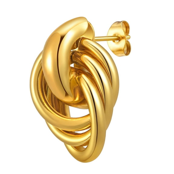 Trendy Gold Knot Earrings for Women Chunky Statement Drop Dangle Earrings Lightweight Hypoallergenic Fashion Gold Jewelry