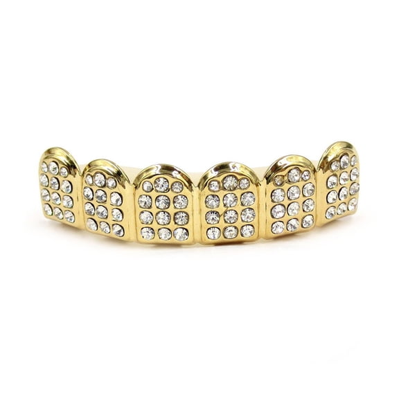 Trendy Gold/Silver Plated Rapper Cool Upper Top&Bottom Teeth Mouth Caps Tooth for Brac