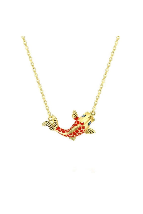 Trendy Gold Tone Fish Chain Necklace Adjustable Length Clavicle Chain Accessory Perfect For Everyday Wear