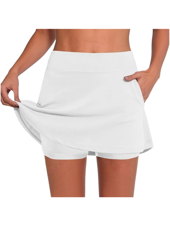 Trendy Golf Skirt Knee Length Skorts Skirts for Women Drawstring Waist Tennis Skirts with Pockets Mini Pencil Skirt Hip Slim Sexy Short Skirt
