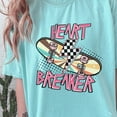 thumbnail image 1 of Trendy Graphic Tee, Heart Breaker Comfort Colors Valentine Shirt, Funny Millennial Shirt, Retro Grunge Valentine T-shirt, 2000's Y2K Shirt (Colors:Chalky Mint; Sizes:L;), 1 of 1