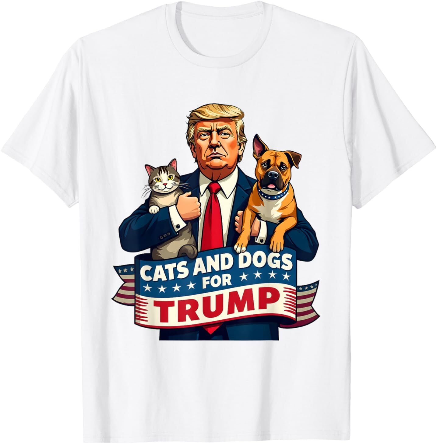 Trendy Graphic Tees, Cats and Dogs for Trump 2024 Kittens and Dogs for ...