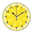 thumbnail image 1 of Trendy Greenery Wreath Yellow Lemon Kitchen Wall Clock for Farmhouse Garden Plants Citrus Leaves Big Wall Watch Home Decor Gift（10 Inch）, 1 of 6
