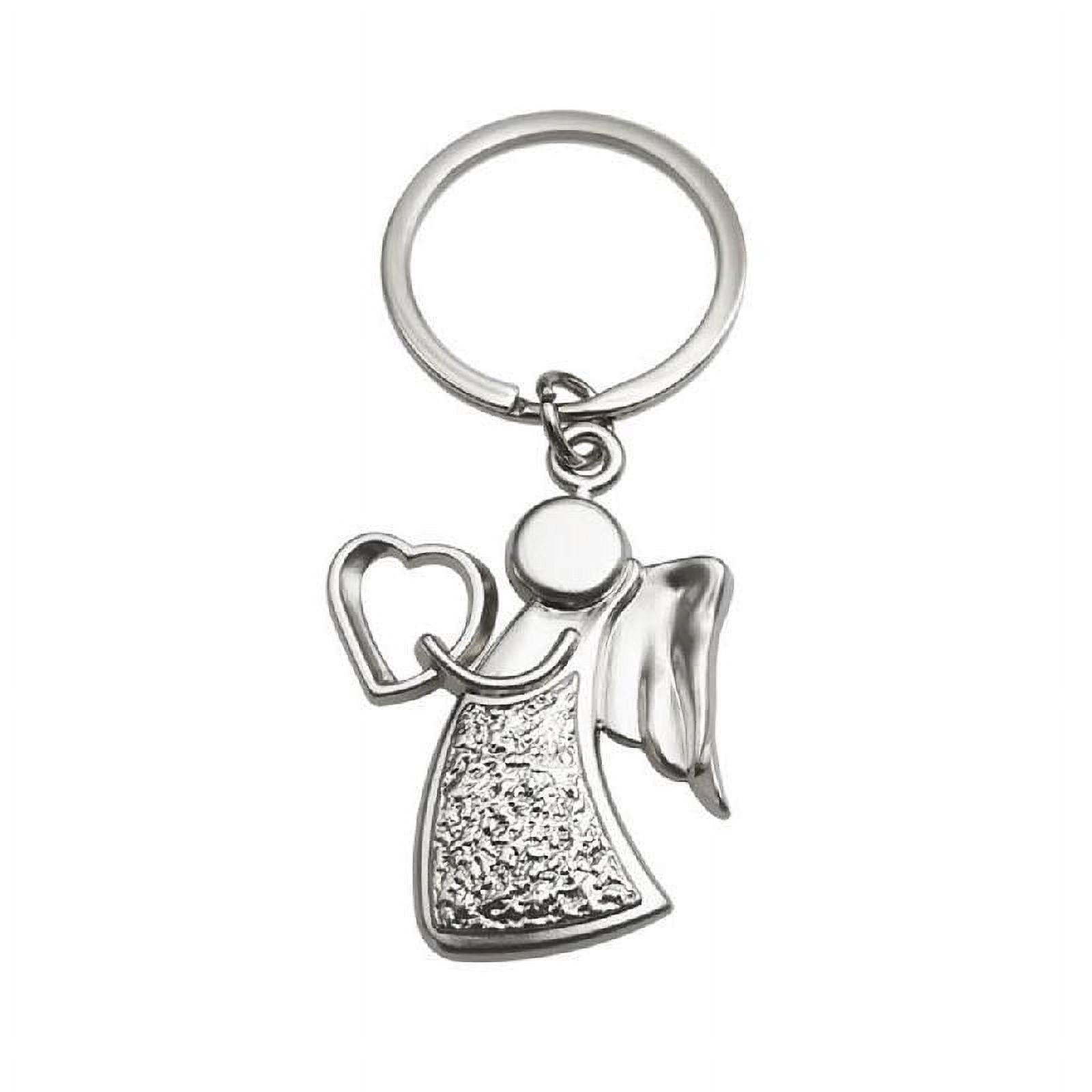 Trendy Guardian Angel Wing Keychain Silver Blessing Pendant Key Chain ...