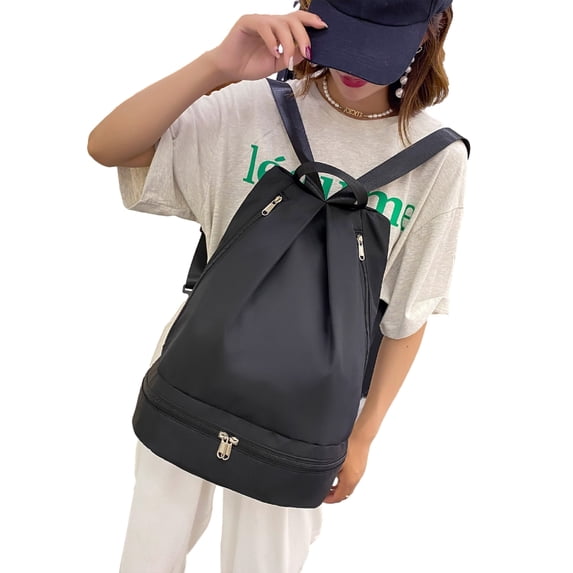 Trendy Gym Bag Dry Wet Swimming Backpack with Shoe Compartment Travel Daypack