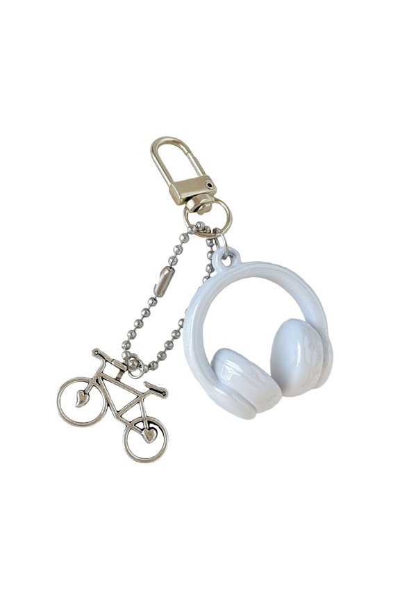 Trendy Headphone Keychain For Bike Keys Resin Crafted Accessory With Long Lasting Durability