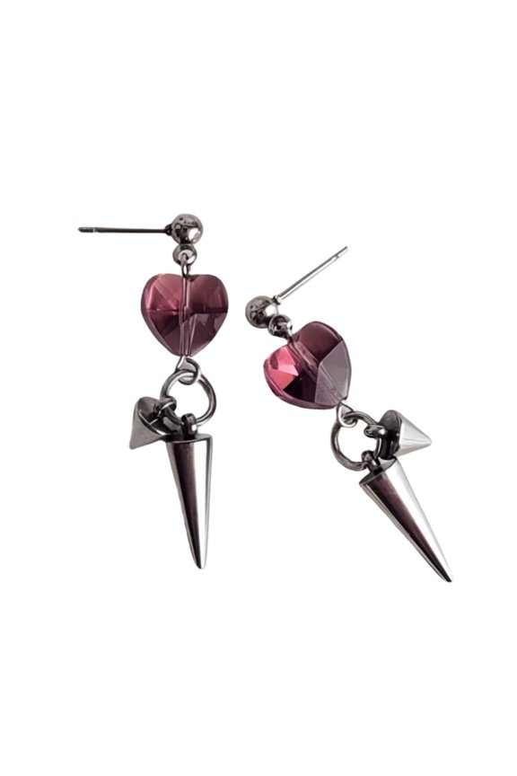 Trendy Heart Cone Stud Earrings Modern Alloy Dangle Cone Earrings Adorned With A Subtle Heart For Any Occasion