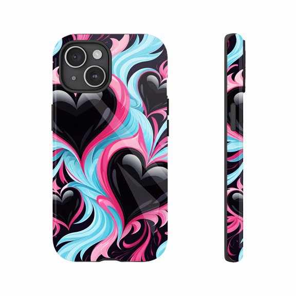 Trendy Heart Flame Design iPhone Case for Fashion Lovers & Valentine’s Day - Compatible with iPhone 11/12/13/14/15/16 (Pro Max/Plus)