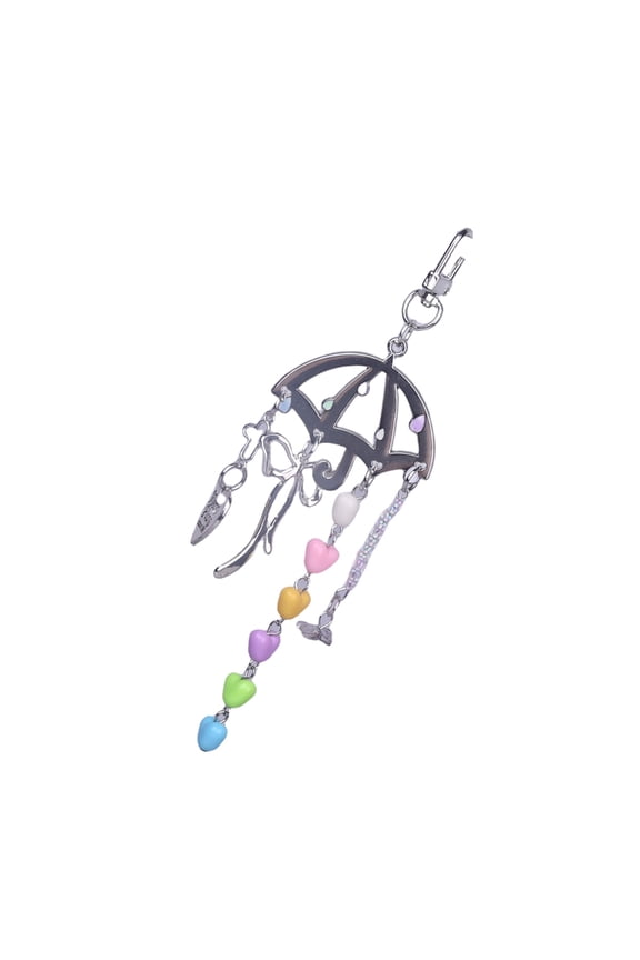 Trendy Heart Shape Keyring Umbrella Tassels Accessory For Women Fashion Gifts