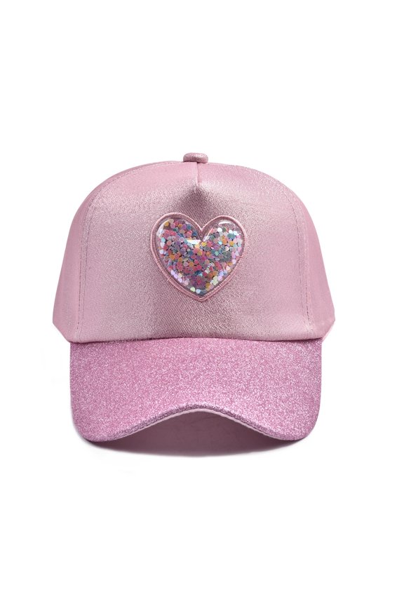 Trendy Heart Shaped Sequins Baseball Hat For Girls And Boys Breathable Adjustable Hat Suitable For Various Occasion