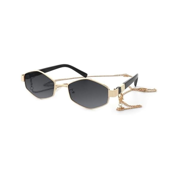 Geometric hexagon design sunglasses Amazon.com: willochra Trendy Designer Hexagon Pilot  main image 4