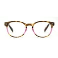 thumbnail image 1 of Trendy Hipster Keyhole Horn Rim Colorful Reading Glasses Pink +1.5, 1 of 4