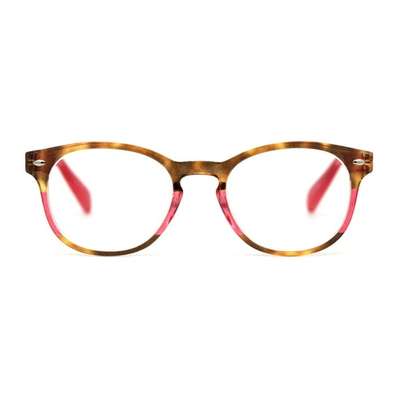 Trendy Hipster Keyhole Horn Rim Colorful Reading Glasses Red +1.75