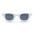 thumbnail image 1 of Trendy Hipster Small Rectangular Dimensional Thick Frame Horn Rim Sunglasses White - Black, 1 of 4