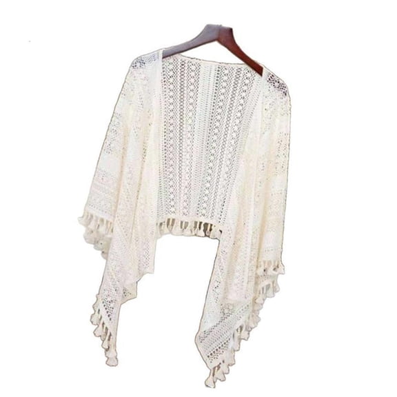 Trendy HollowOut Shawl Crochet Shoulder Covers for Air Conditioning Room Wear