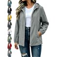 thumbnail image 1 of Trendy Hooded Rain Jacket for Women Full Zip Waterproof Windproof Casual Long Sleeve Outdoor Winter Jacket, 1 of 9