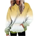 thumbnail image 1 of Trendy Hoodies Gradient Oversized Sweatshirt with Pocket Womens Drawstring Plus Size Casual Hooded Pullover Top (XL, Yellow 01), 1 of 7