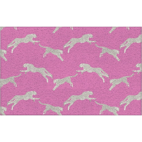 Trendy Hot Pink Preppy Leopard Door Mat - Pink Welcome Mat, Pink Door Mat Doormat Outdoor Indoor Entrance, Preppy Room Decor Teen Girls, Pink Dorm Decor 16x24 inch