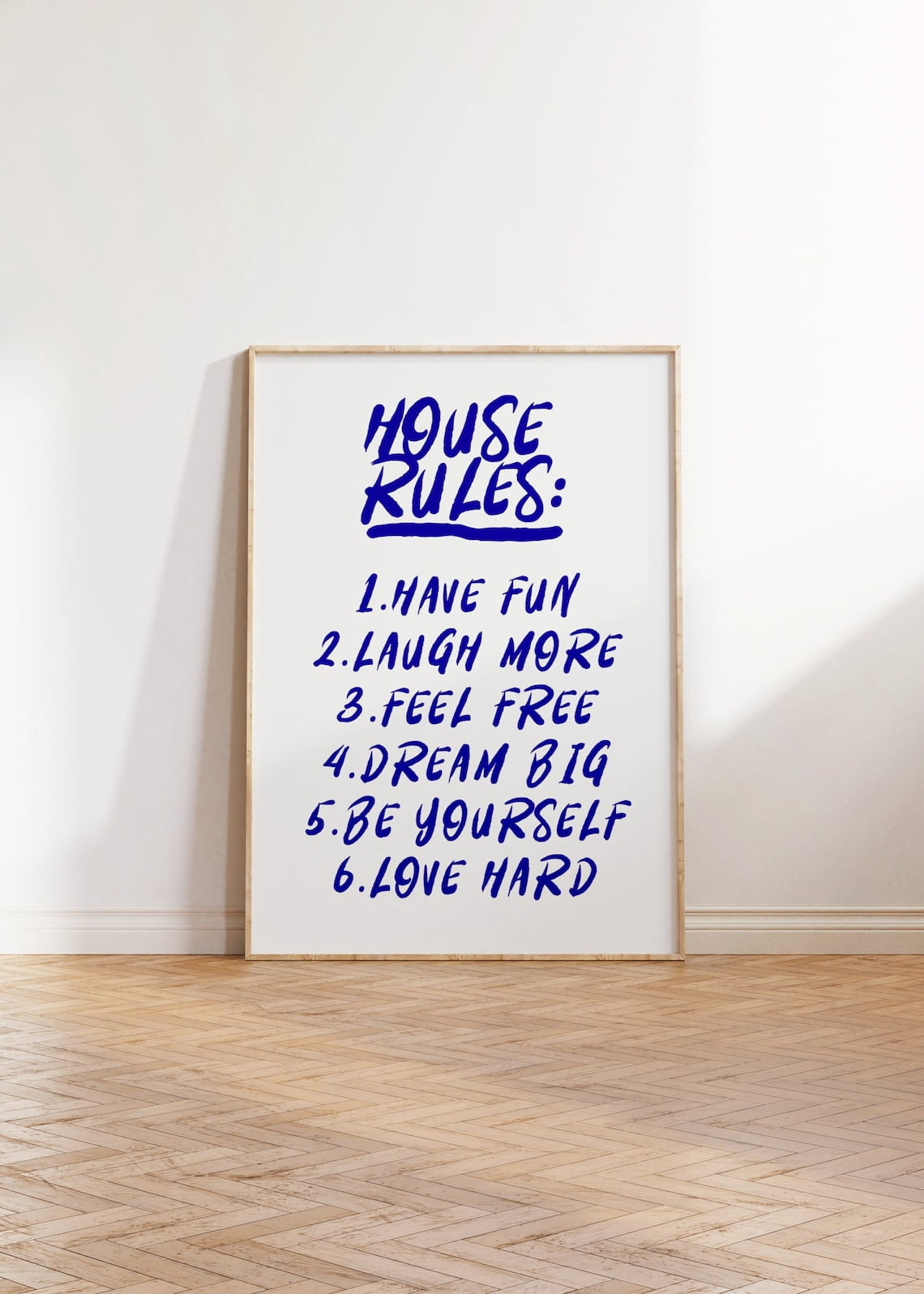 Trendy House Rules Poster, Blue Rules, Rules Art Poster, Retro Poster ...
