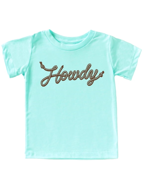Trendy Howdy Rope Shirt for Youth and Toddler Boys and Girls Western Tee for Kids Chill Shirt 2T