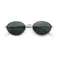 thumbnail image 1 of Trendy Hustler Snug Oval Hipster Metal Rim Sunglasses Gold - Green, 1 of 8