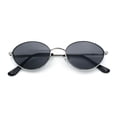 thumbnail image 1 of Trendy Hustler Snug Oval Hipster Metal Rim Sunglasses Silver - Black, 1 of 8