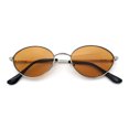 thumbnail image 1 of Trendy Hustler Snug Oval Hipster Metal Rim Sunglasses Silver - Orange, 1 of 8