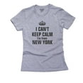 thumbnail image 1 of Trendy I Can't Keep Calm I'm From New York Women's Cotton Grey T-Shirt, 1 of 2