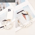thumbnail image 1 of Trendy INS Style Short Pearl Phone Lanyard - Dual-Clasp Woven Silk Scarf Strap, 1 of 2
