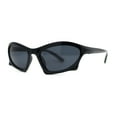 thumbnail image 1 of Trendy Iconic 90s Wrap Around Sport Plastic Sunglasses All Black, 1 of 4