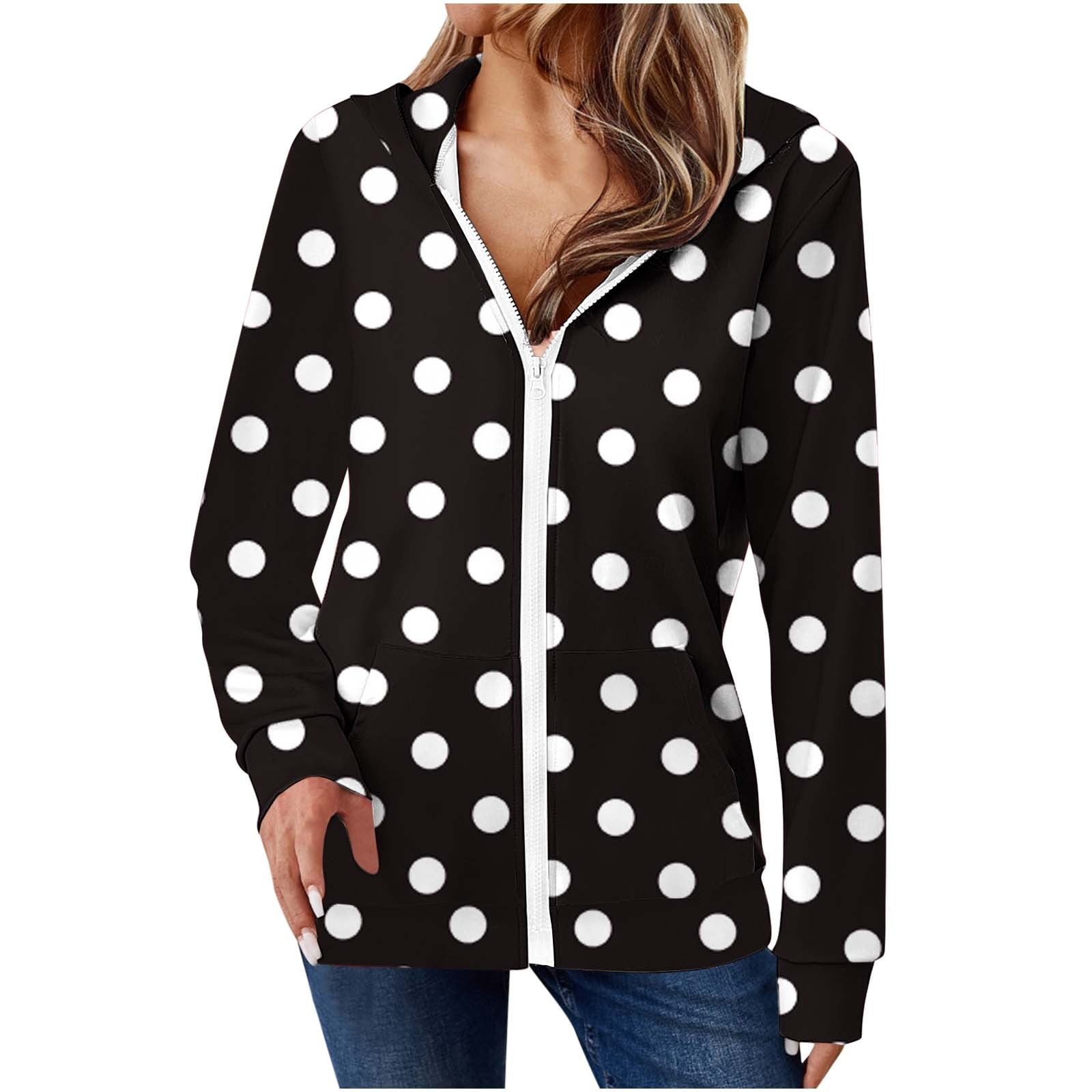 Trendy Jackets for Women Full Zip Up Hoodies with Pockets Long Sleeve ...